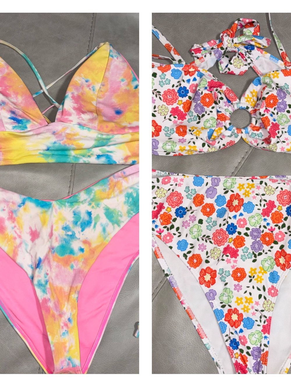 SHEIN Colorful Tie-Dye & Floral Bikinis NWOT
